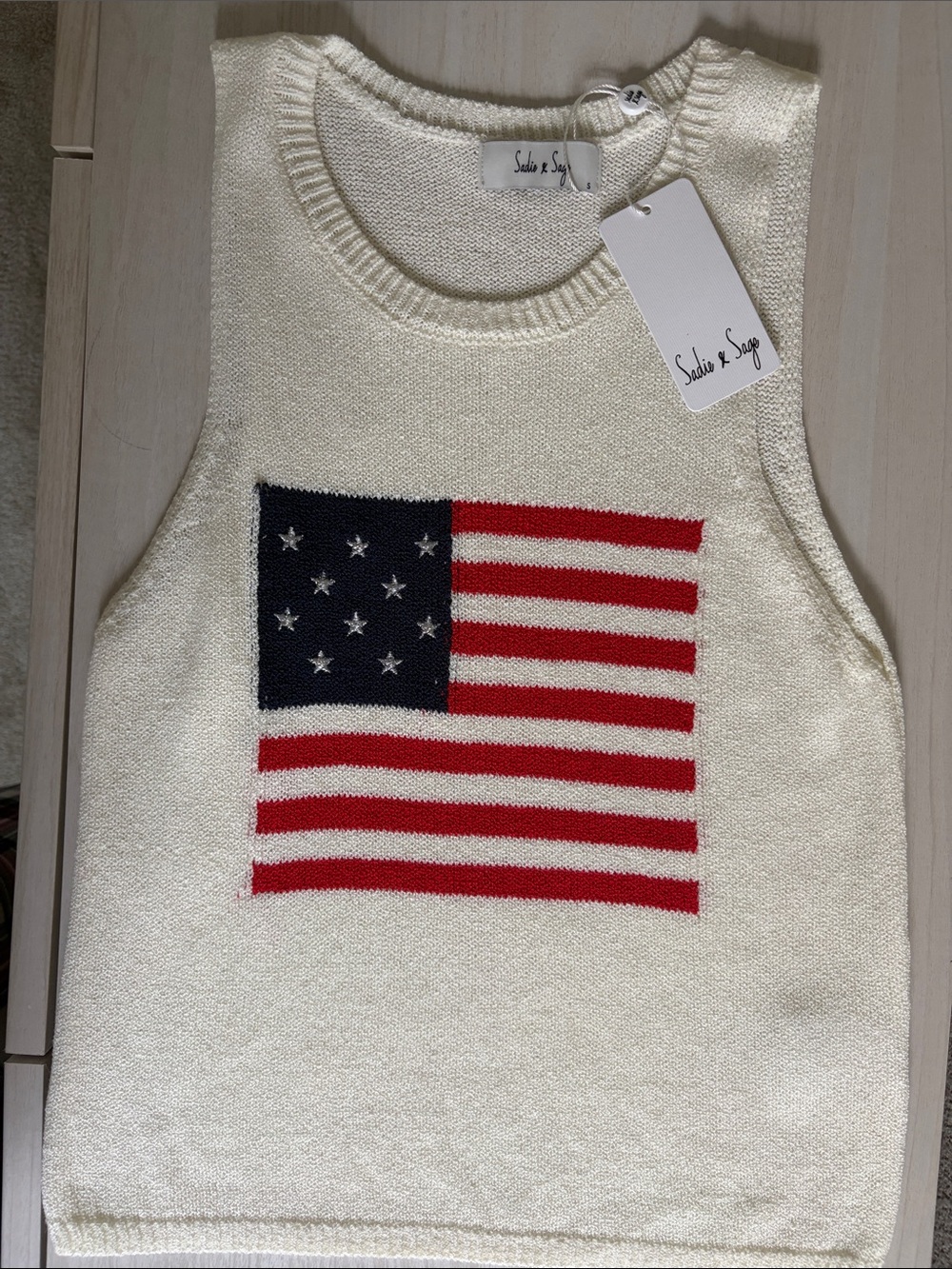 Flag Sweater embroidered stars 🇺🇸 - Picture 2 of 2